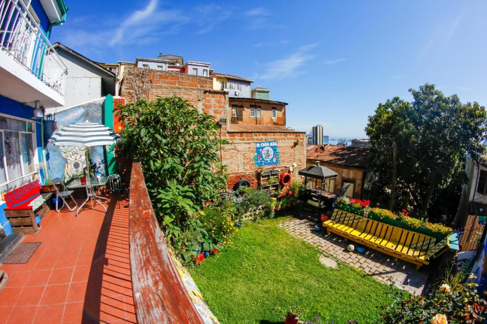 La Casa Azul Hostel Valparaíso Dış mekan fotoğraf